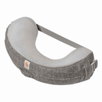 Ergobaby Natural Curve Nursing Pillow – Ergonomic Breastfeeding Pillow with Adjustable Stay-Put Strap, Firm Support to Reduce Back Strain & Baby Rolling, Soft Removable Cotton Cover, Suitable for All Stages, Grey